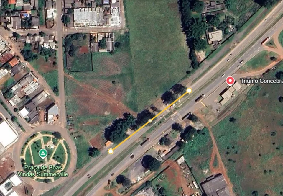 Ilustra&ccedil;&atilde;o da &aacute;rea afetada - Fonte: Google Earth
